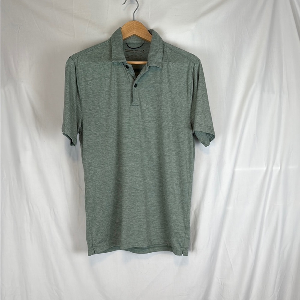 Men's Abercrombie & Fitch Short Sleeved Air Knit Polo Sage Green Size Medium